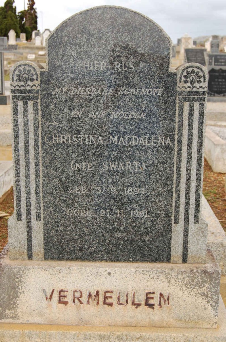 VERMEULEN Christina Magdalena nee SWART 1894-1961