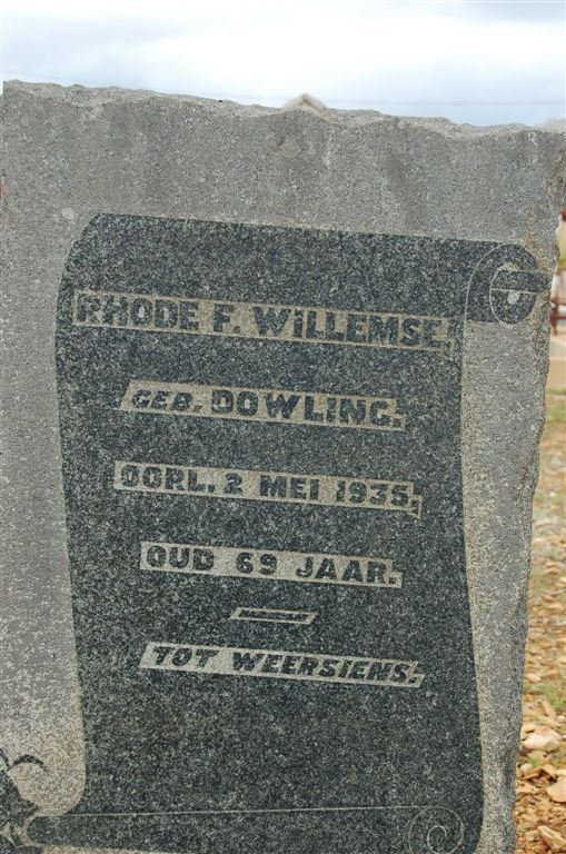 WILLEMSE Rhoda F. nee DOWLING -1935