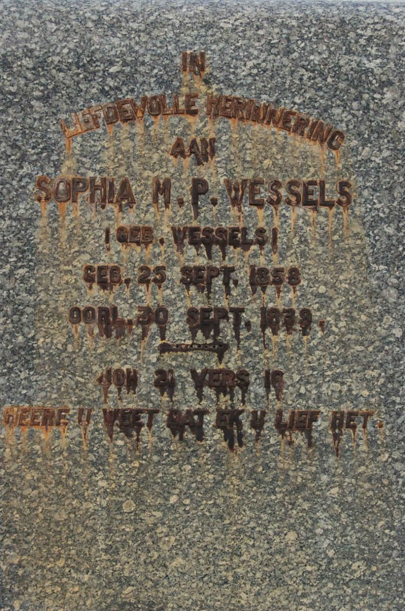 WESSELS Sophia M.P. nee WESSELS 1858-1939