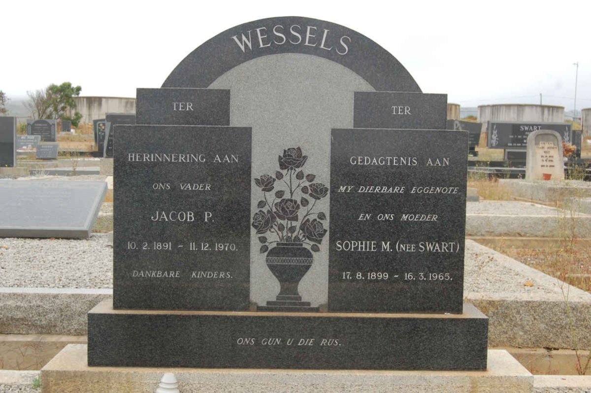 WESSELS Jacob P. 1891-1970 &amp; Sophie M. SWART 1899-1965