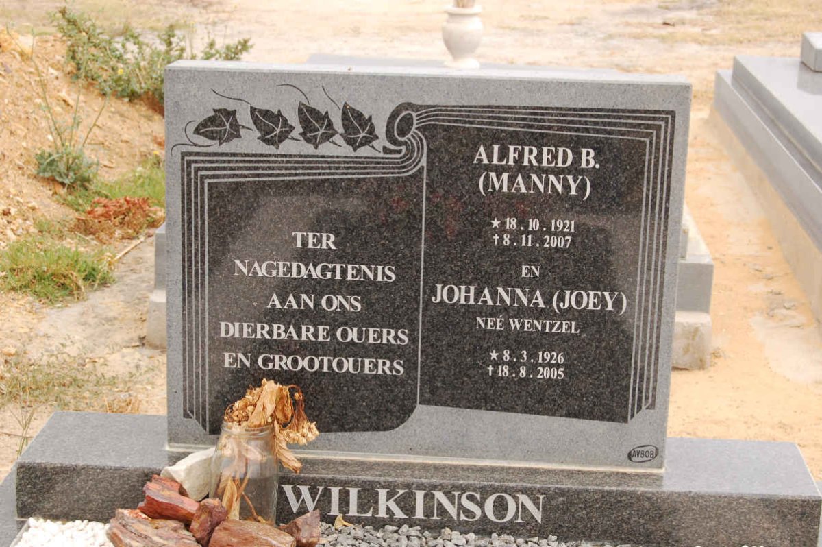 WILKINSON Alfred B. 1921-2007 &amp; Johanna WENTZEL 1926-2005