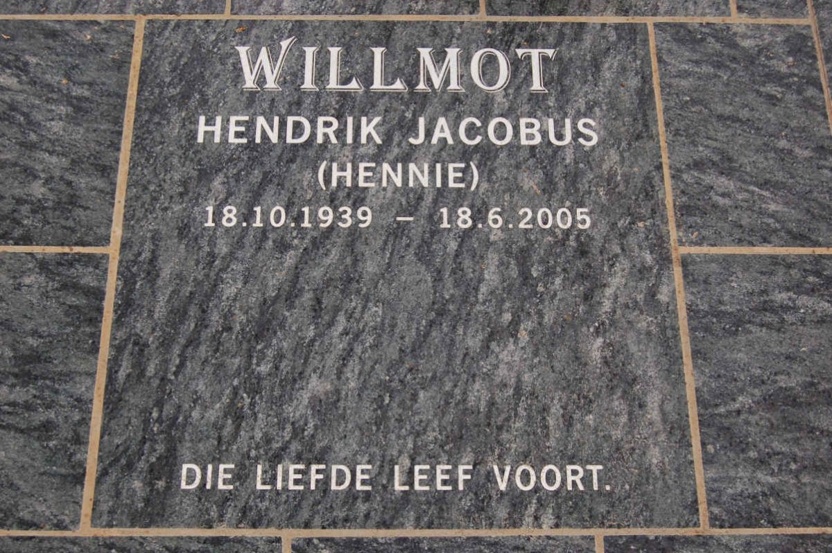 WILLMOT Hendrik Jacobus 1939-2005