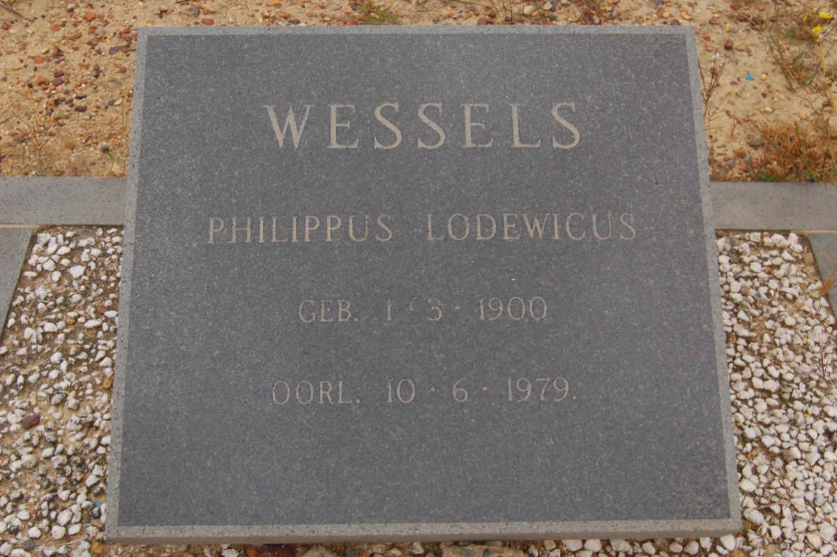 WESSELS Philippus Lodewicus 1900-1979
