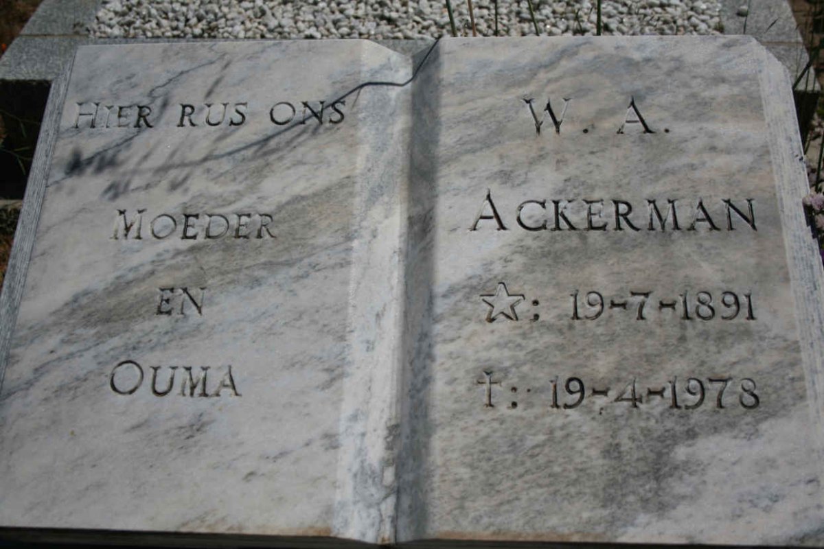 ACKERMANN W.A. 1891-1978