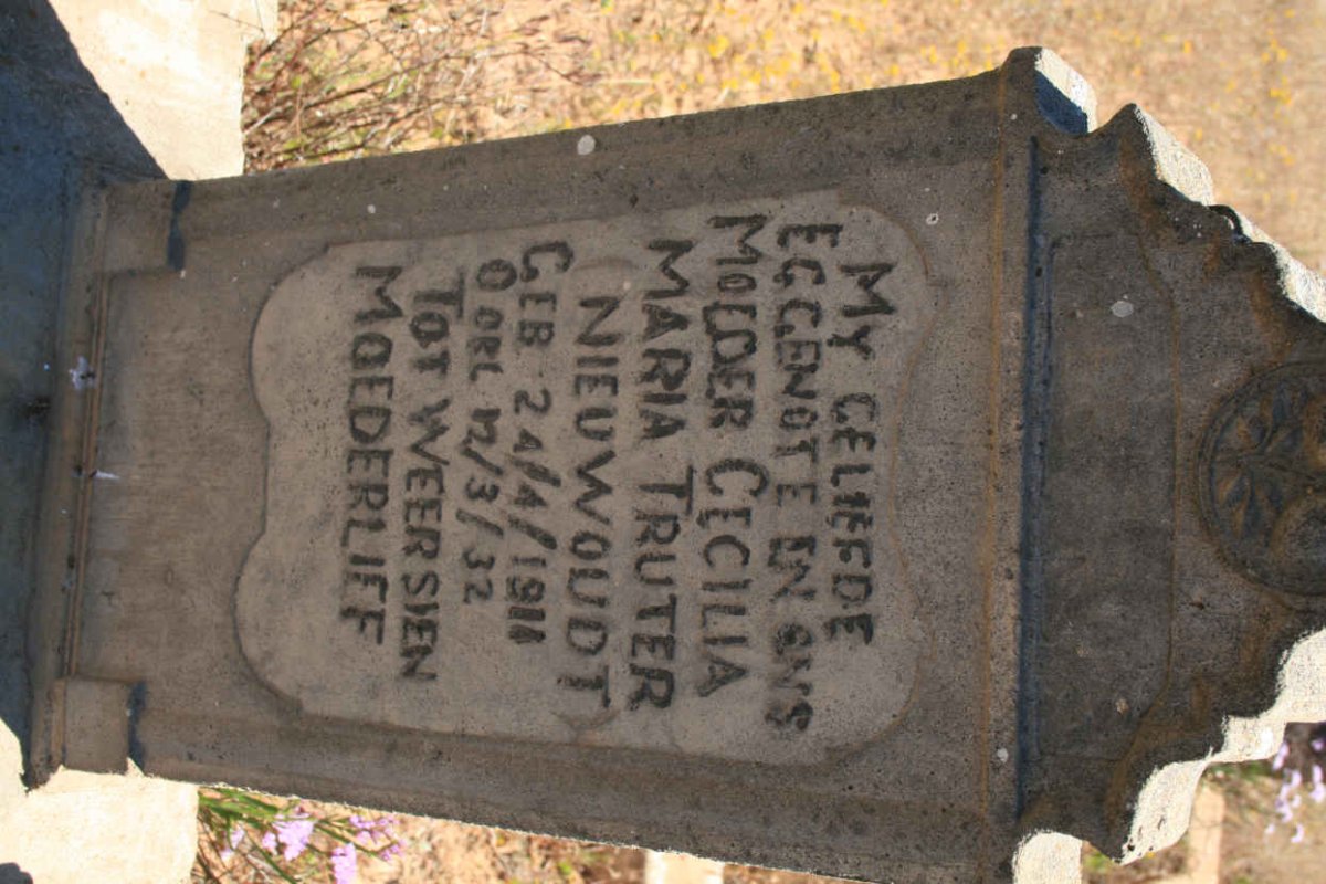 TRUTER Cecilia  Maria nee NIEUWOUDT 1911-1932
