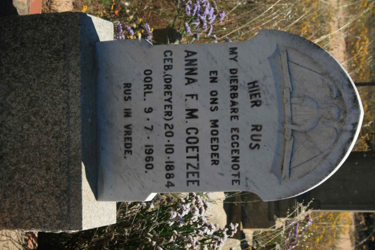 COETZEE Anna F.M. nee DREYER 1884-1960