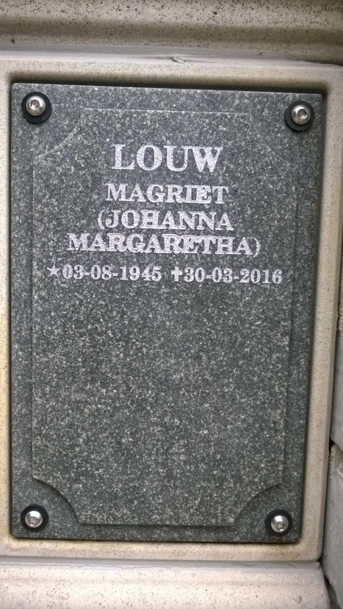 LOUW Johanna Margaretha 1945-2016