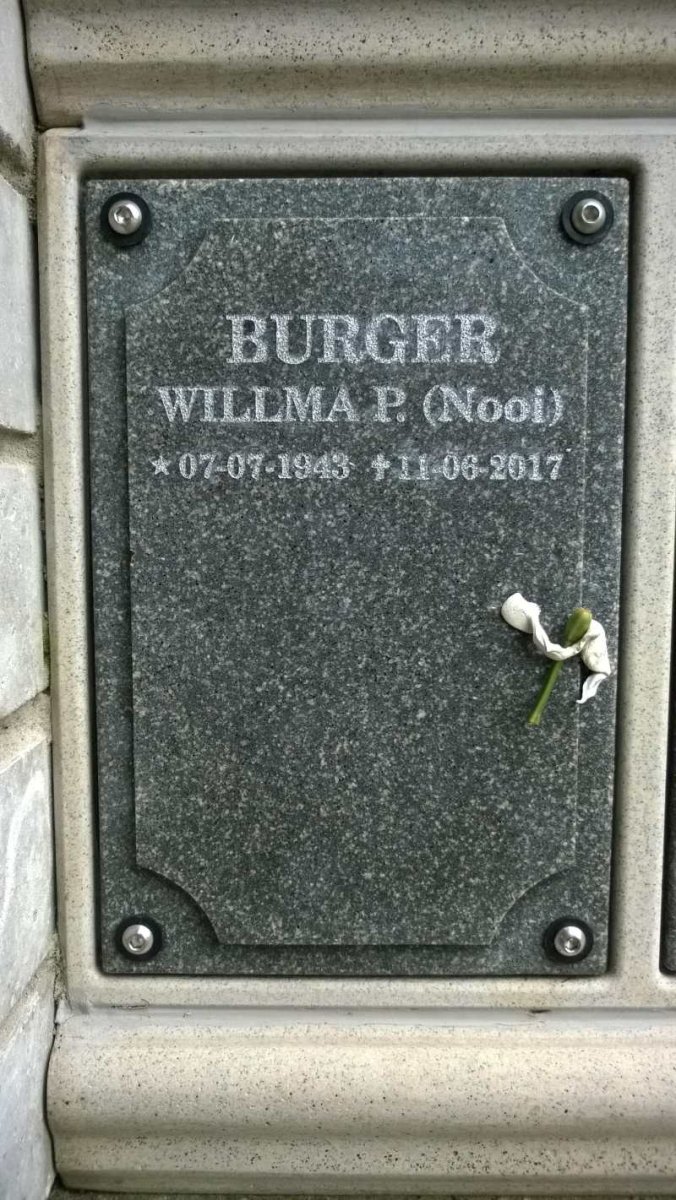 BURGER Willma P. 1943-2017