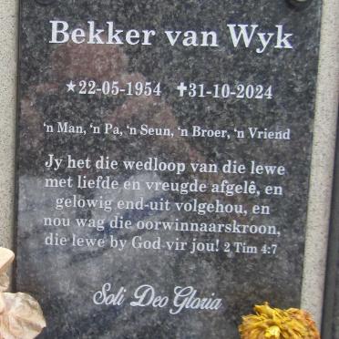 WYK Bekker, van 1954-2024