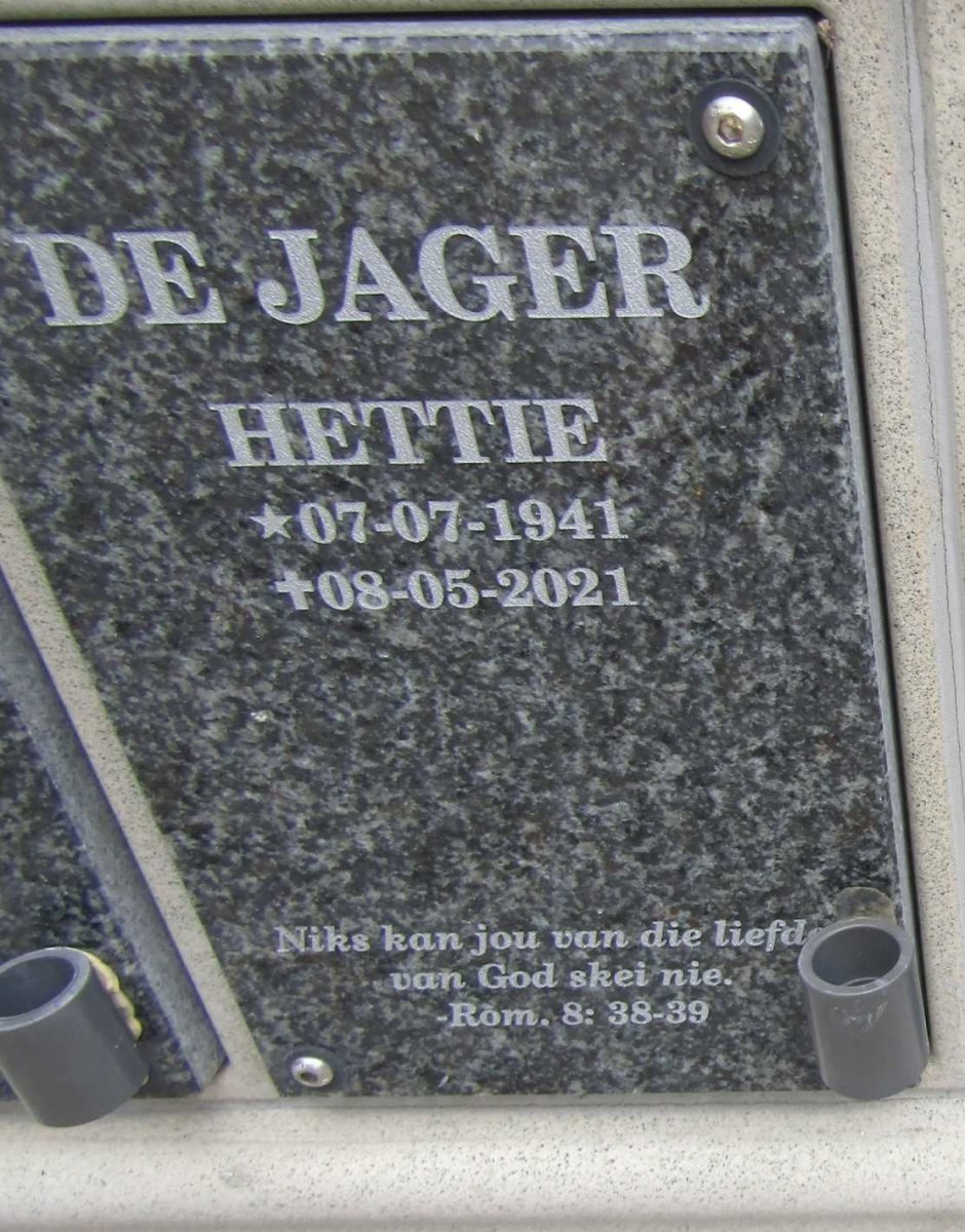 JAGER Hettie, de 1941-2021