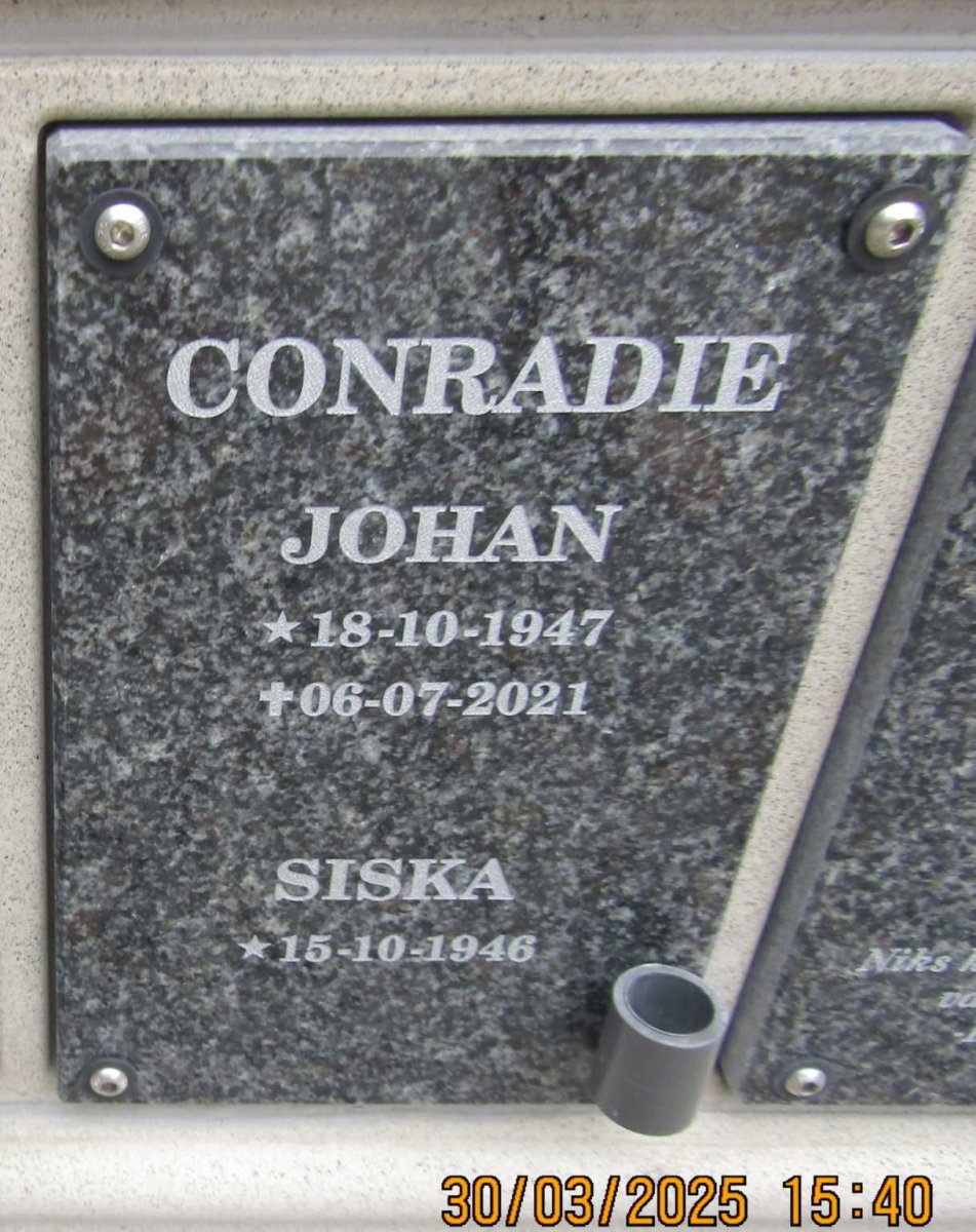 CONRADIE Johan 1947-2021
