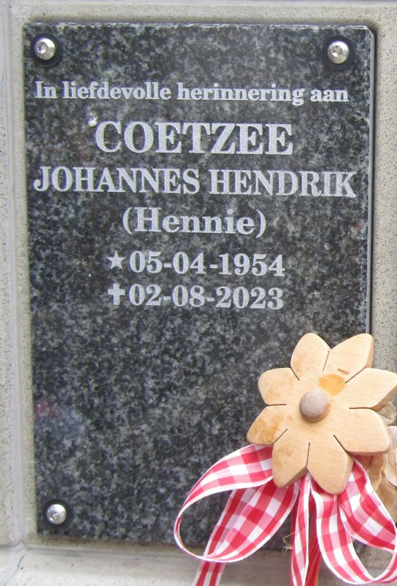 COETZEE Johannes Hendrik 1954-2023