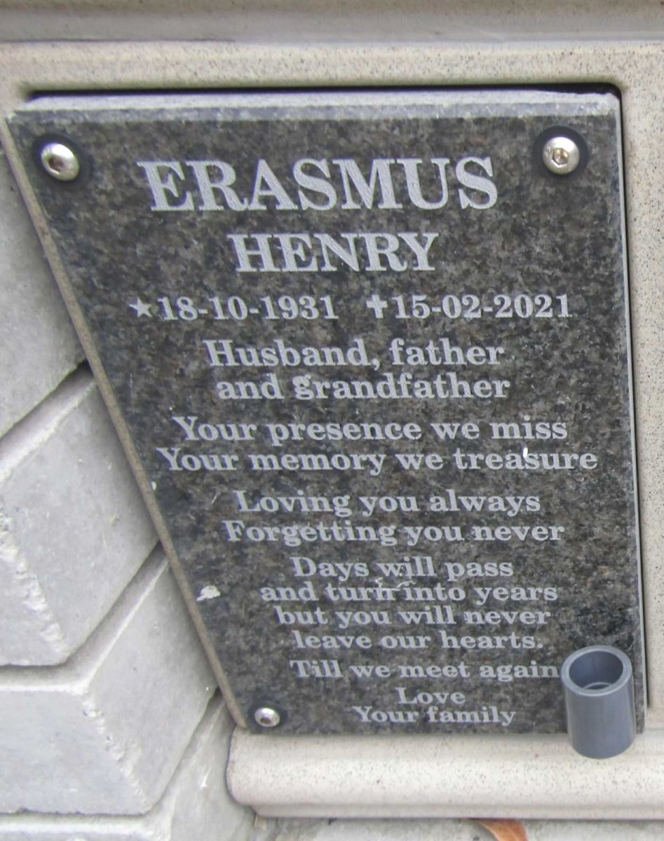 ERASMUS Henry 1931-2021