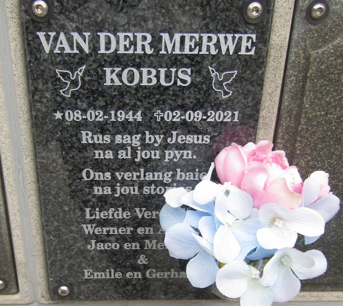 MERWE Kobus, van der 1944-2021