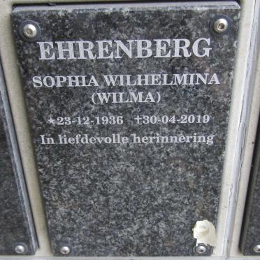 EHRENBERG Sophia Wilhelmina 1936-2019