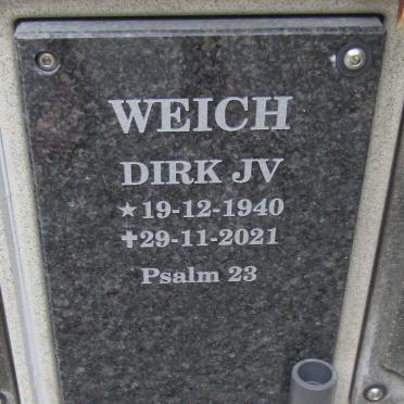 WEICH Dirk J.V. 1940-2021