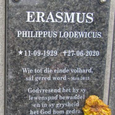 ERASMUS Philippus Lodewicus 1929-2020