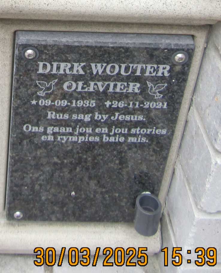 OLIVIER Dirk Wouter 1935-2021