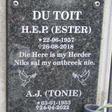 TOIT A.J., du 1953-2022 & H.E.P. 1957-2018