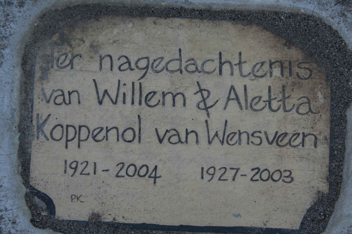 WENSVEEN Willem, Koppenol van 1921-2004 &amp; Aletta 1927-2003