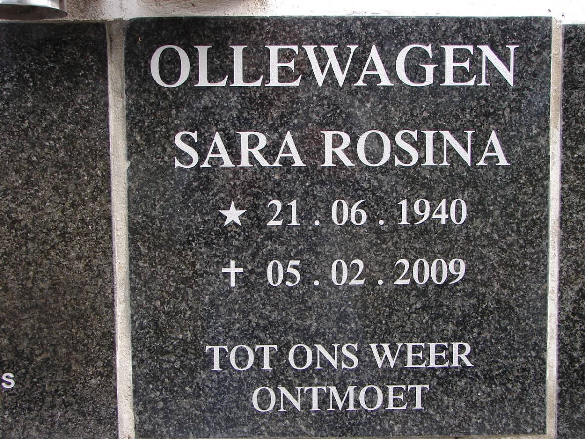 OLLEWAGEN Sara Rosina 1940-2009