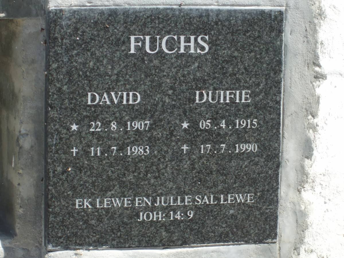 FUCHS David 1907-1983 &amp; Duifie 1915-1990