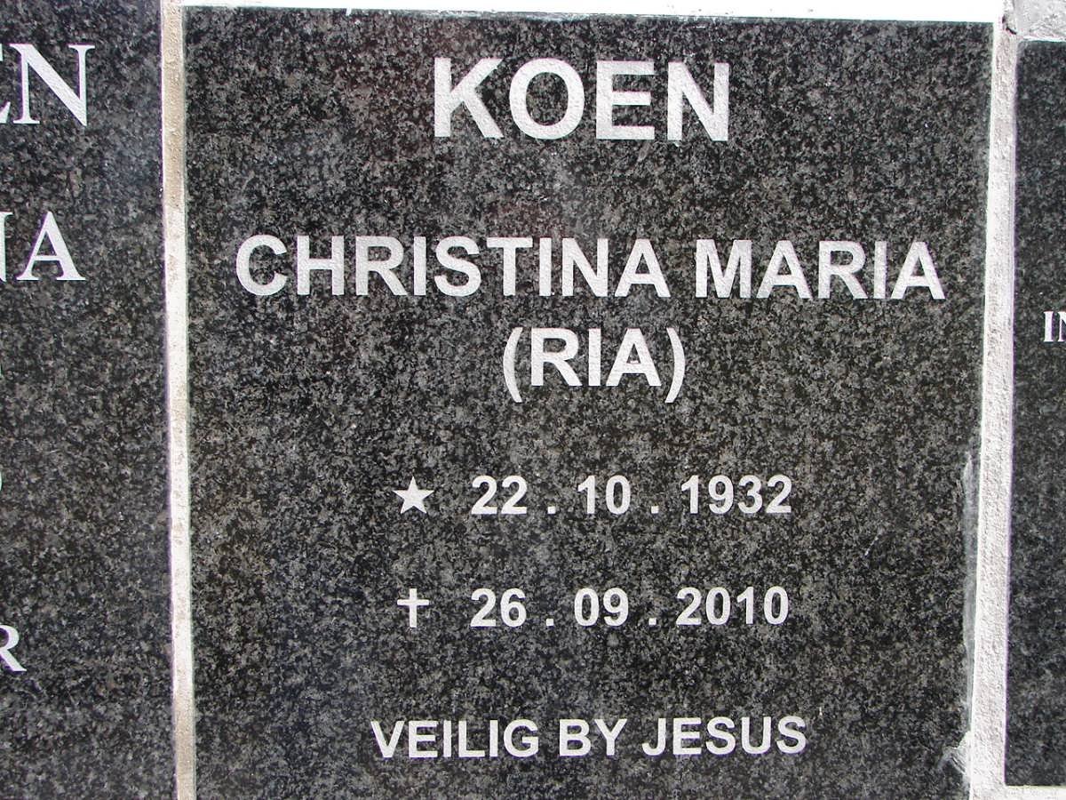 KOEN Christina Maria 1932-2010