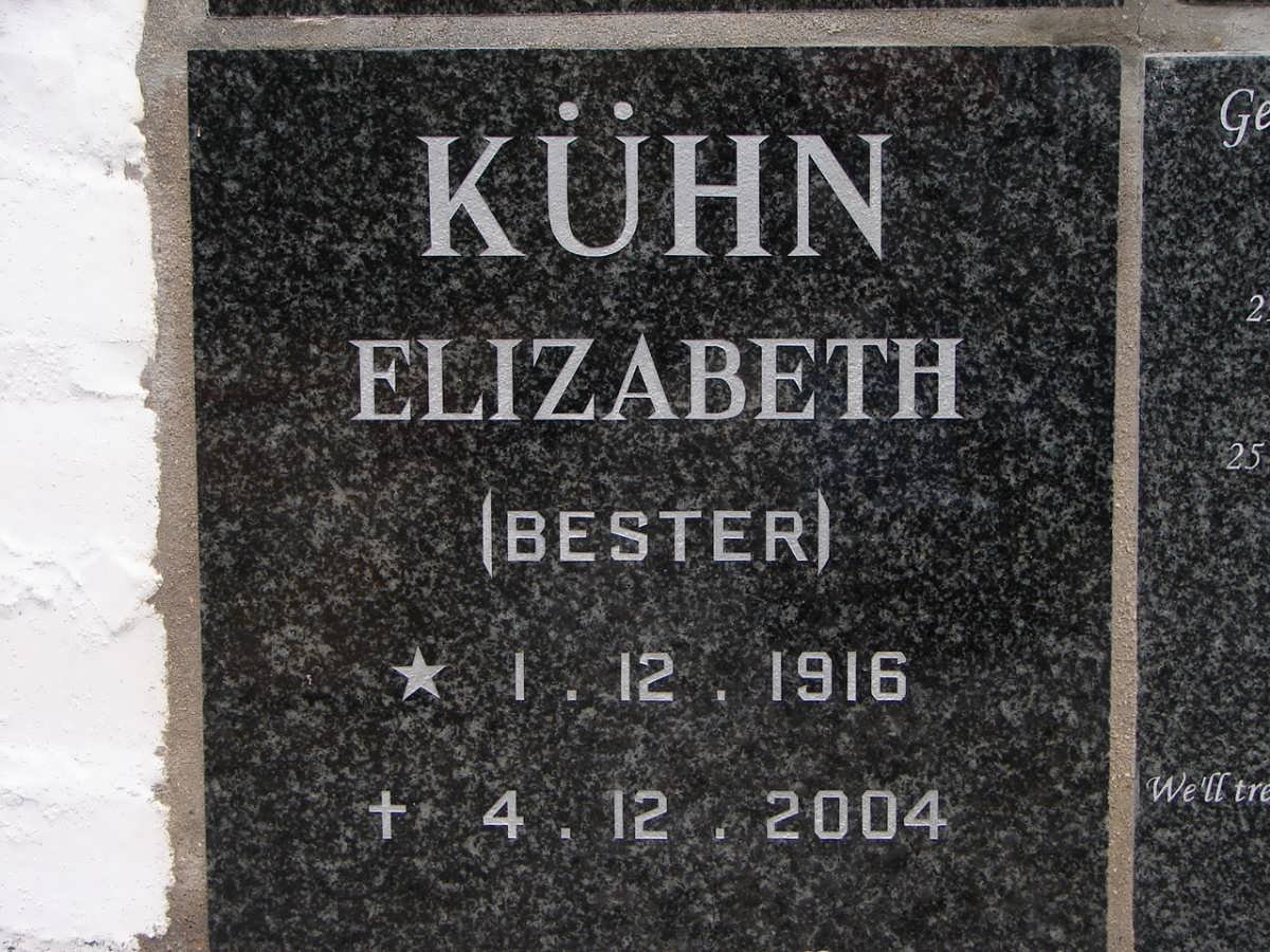 KÜHN Elizabeth nee BESTER 1916-2004