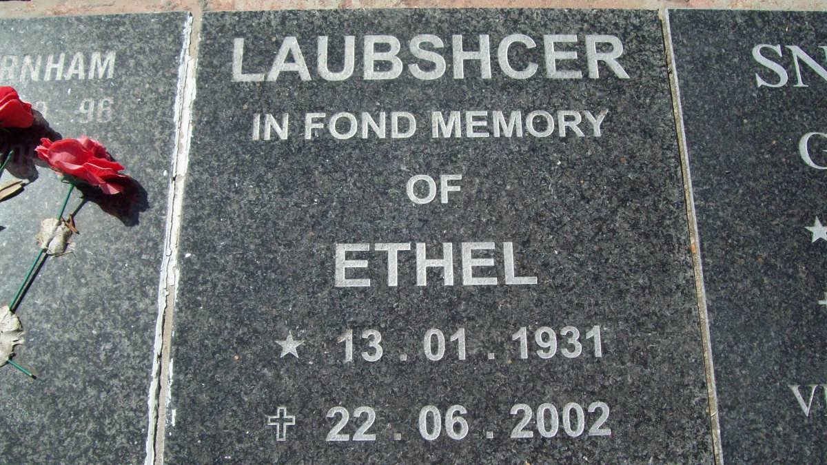 LAUBSHCER Ethel 1931-2002