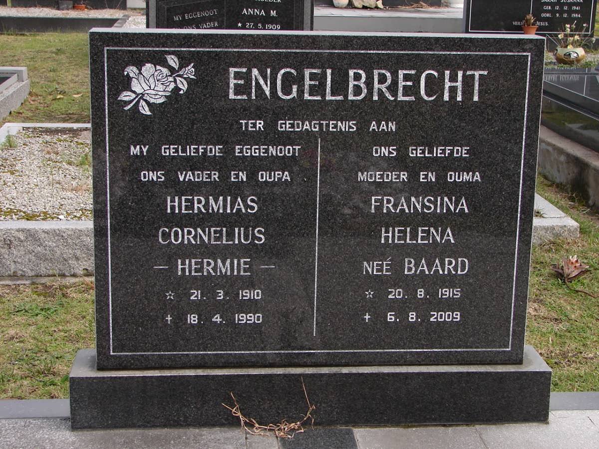 ENGELBRECHT Hermias Cornelius 1910-1990 &amp; Fransina Helena BAARD 1915-2009