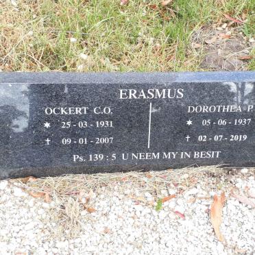 ERASMUS Ockert C.O. 1934-2007 &amp; Dorothea P. 1937-2019