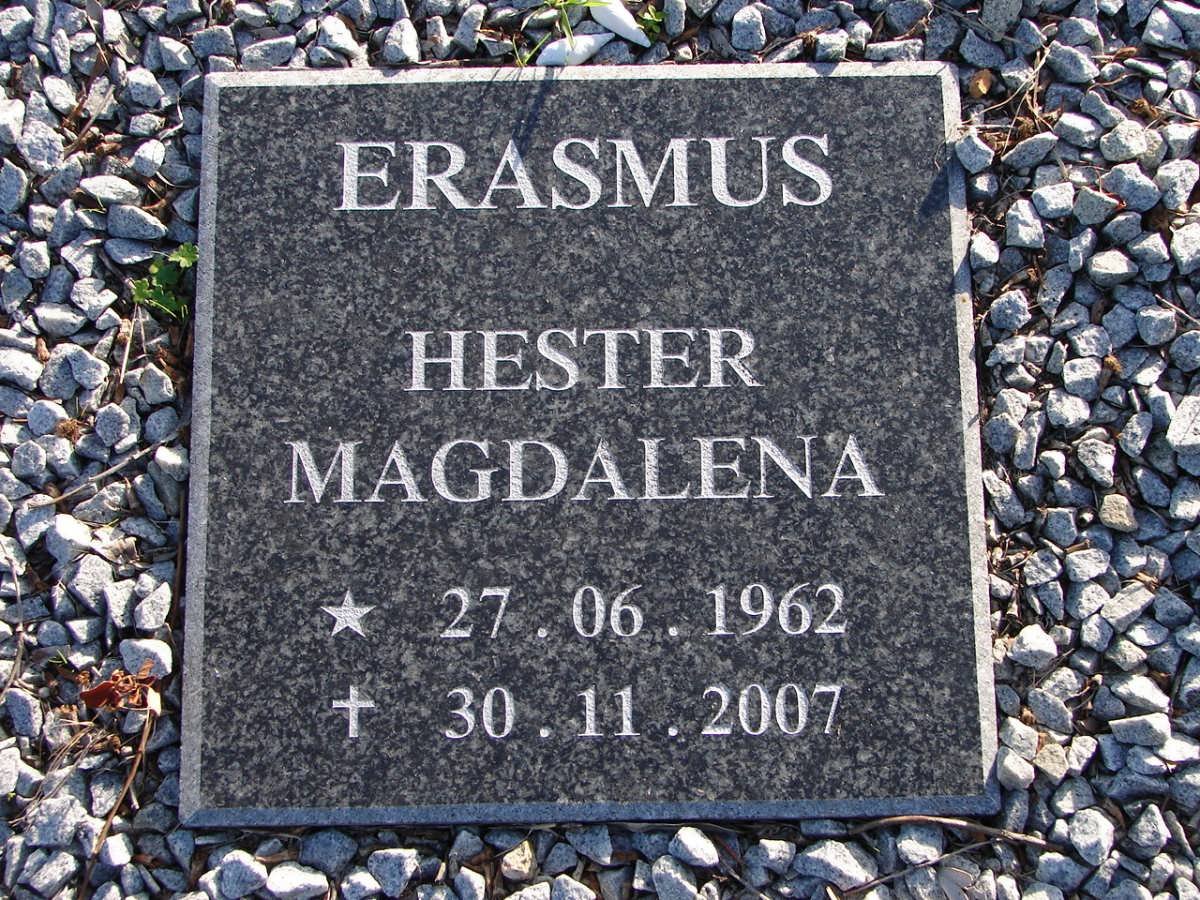 ERASMUS Hester Magdalena 1962-2007