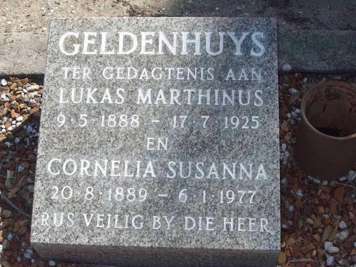 GELDENHUYS Lukas Marthinus 1888-1925 &amp; Cornelia Susanna 1888-1977