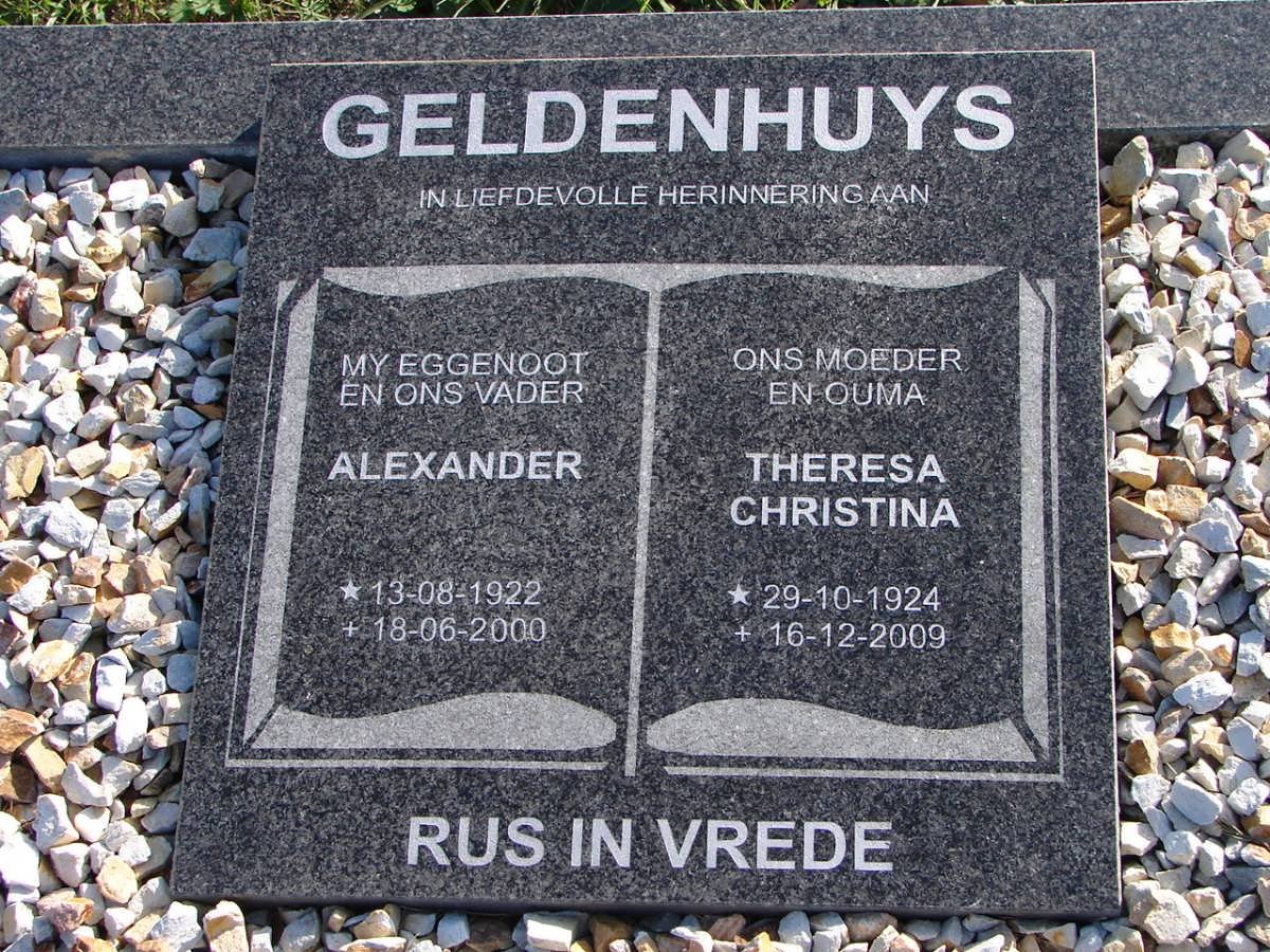 GELDENHUYS Alexander 1922-2000 &amp; Theresa Christina 1924-2009