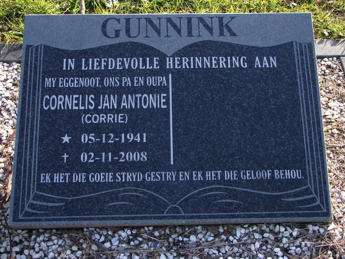 GUNNINK Cornelis Jan Antonie 1941-2008