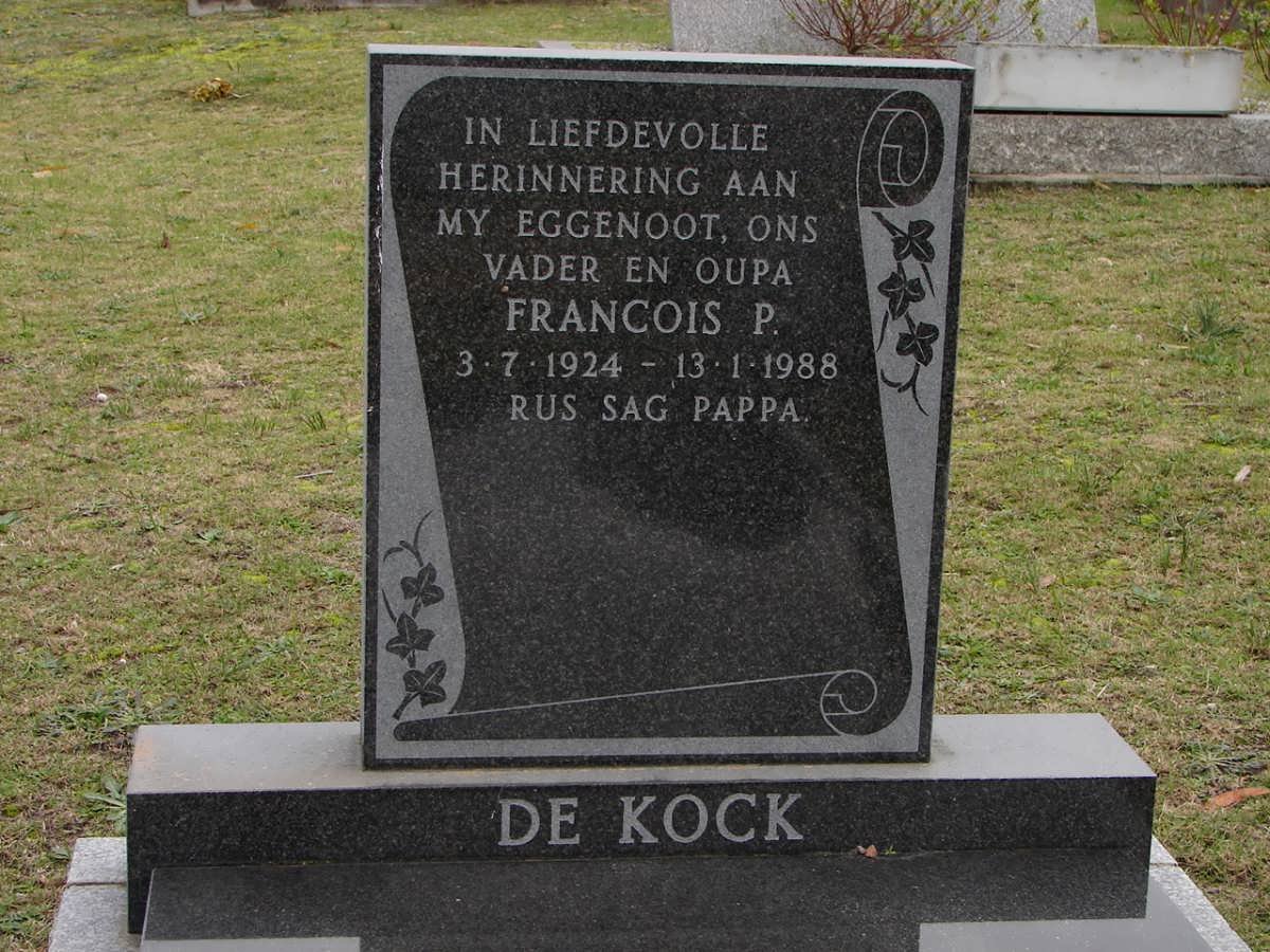 KOCK Francois P., de 1924-1988
