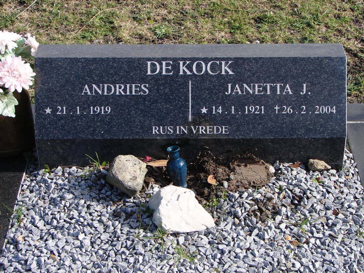 KOCK Andries, de 1919- &amp; Janetta J. 1921-2004