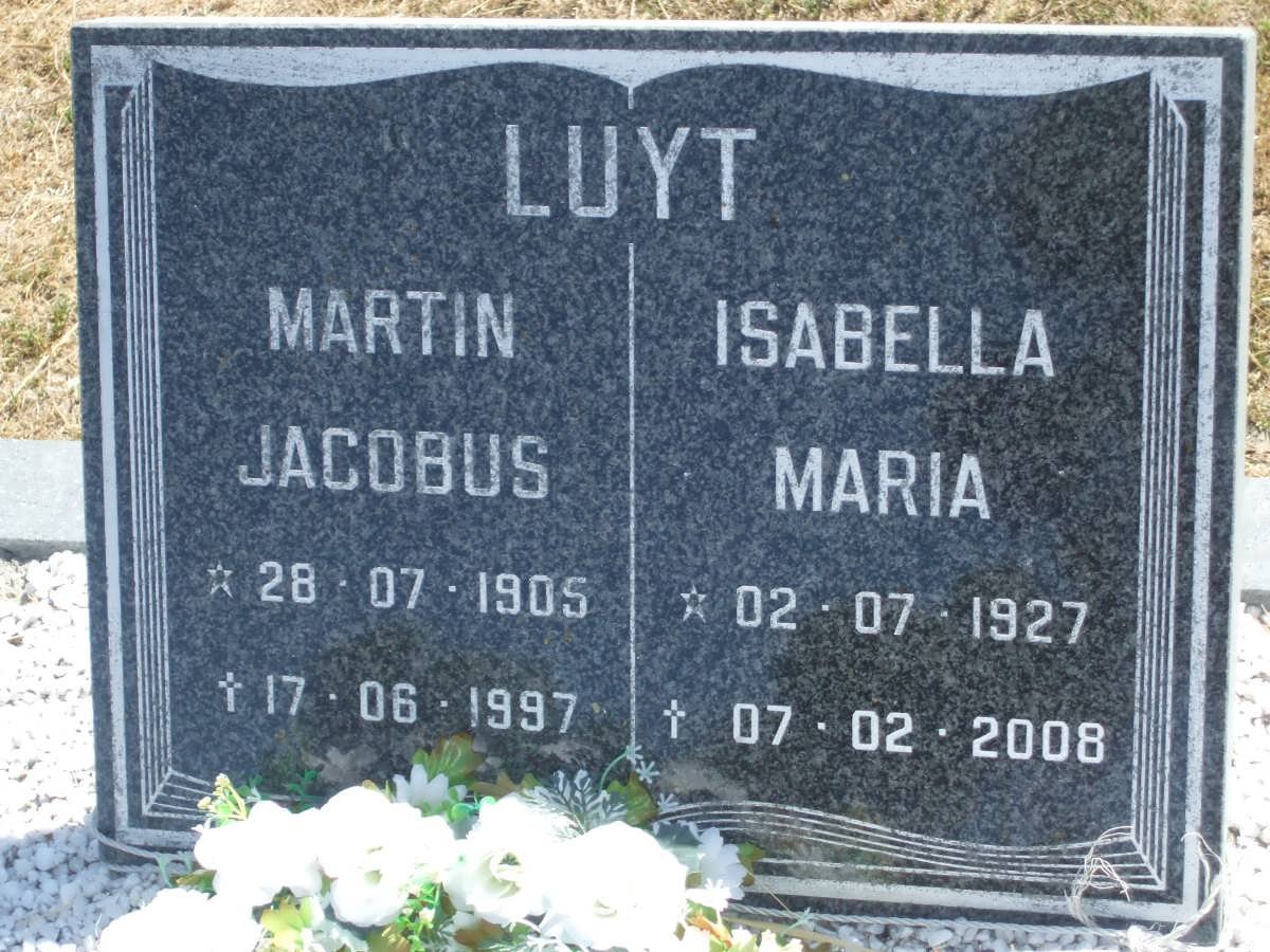 LUYT Martin Jacobus 1905-1997 &amp; Isabella Maria 1927-2008