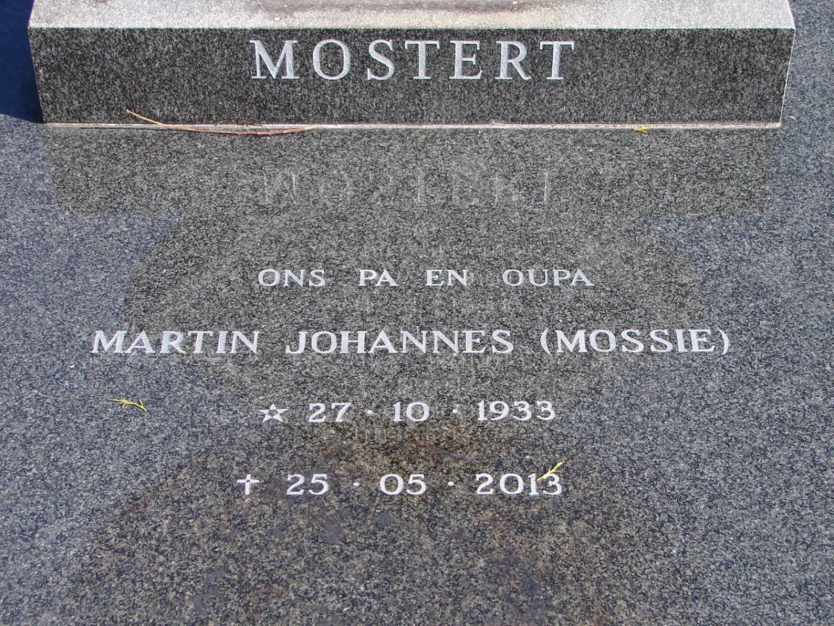 MOSTERT Martin Johannes 1933-2013