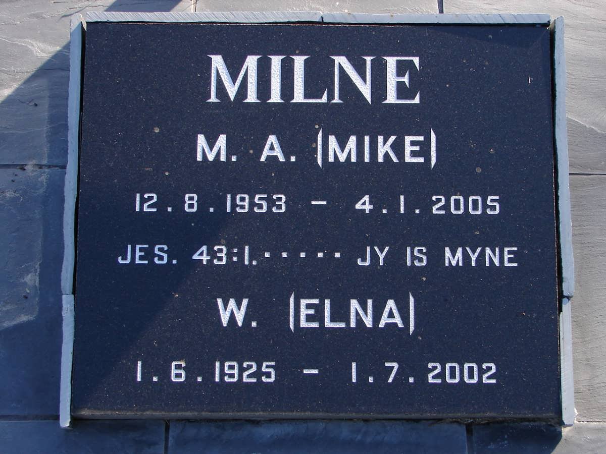 MILNE M.A. 1953-2005 :: MILNE W. 1925-2002