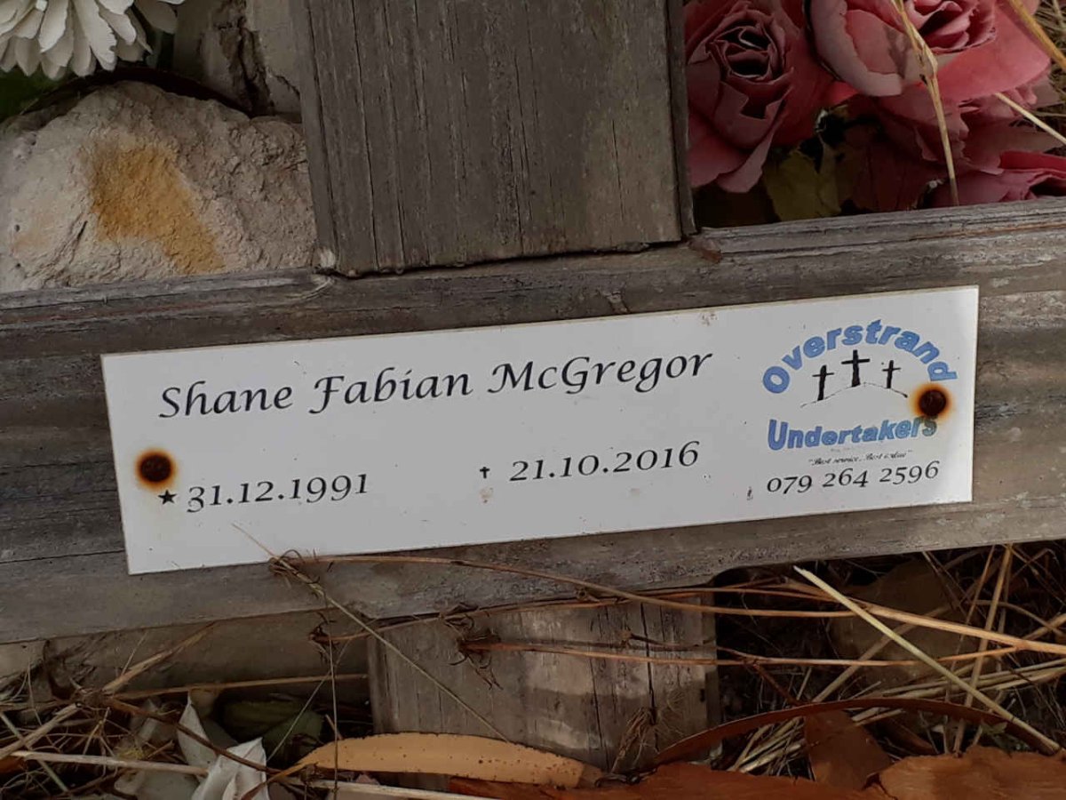 McGREGOR Shane Fabian 1991-2016
