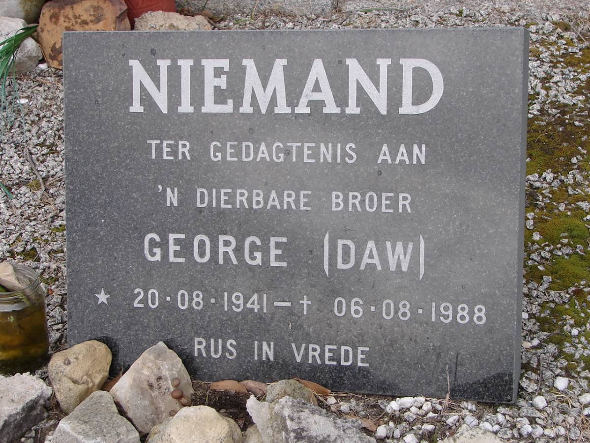 NIEMAND George 1941-1988