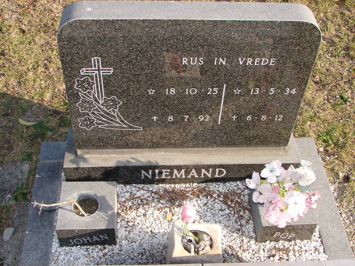 NIEMAND Johan 1925-1992 &amp; Pop 1934-2012