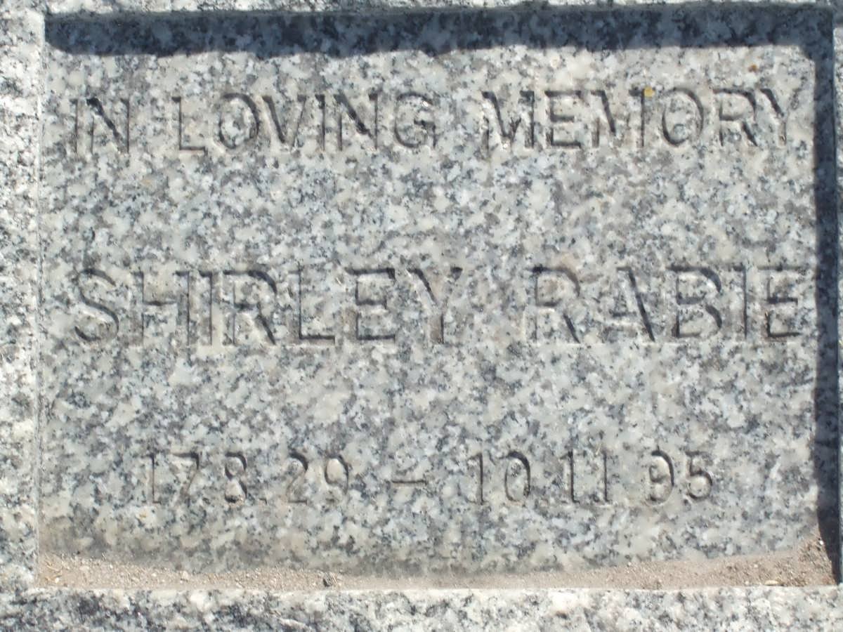 RABIE Shirley 1929-1995