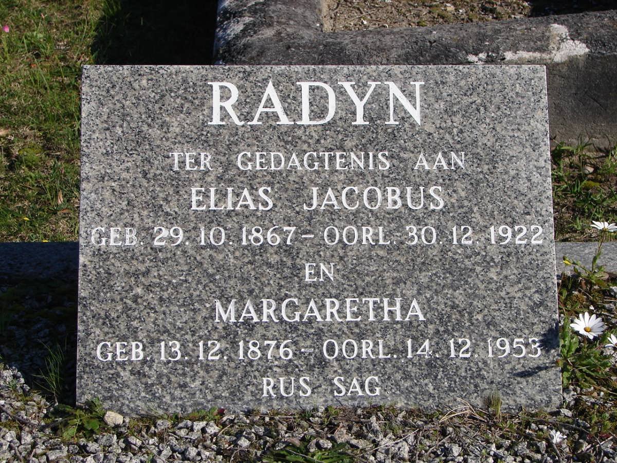 RADYN Elias Jacobus 1867-1922 &amp; Margaretha 1876-1953