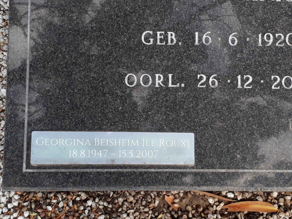 ROUX Georgina Beisheim, le 1947-2007