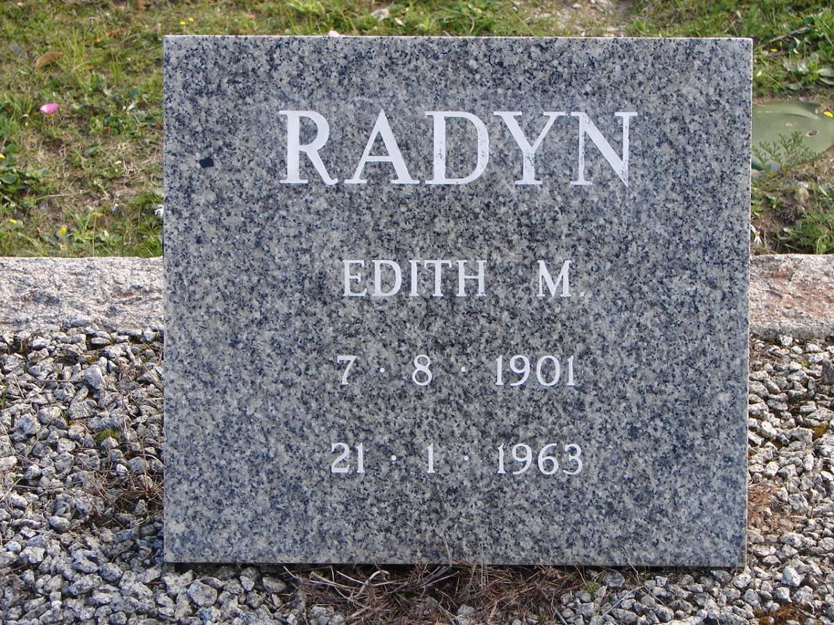 RADYN Edith M. 1901-1963