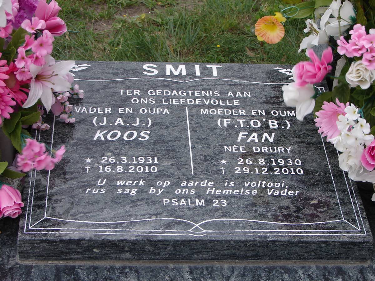 SMIT J.A.J. 1931-2010 &amp; F.T.O'B. DRURY 1930-2010