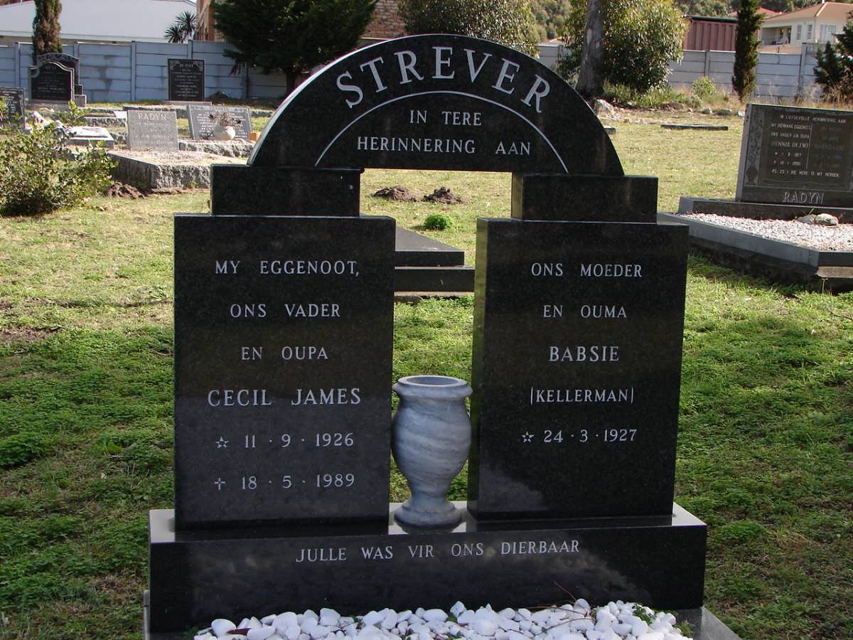 STREVER Cecil James 1926-1989 &amp; Babsie KELLERMAN 1927-