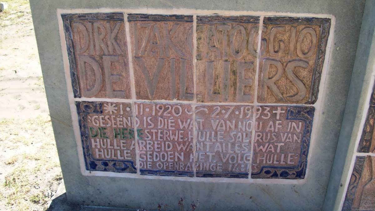 VILLIERS Dirk Izak Catoggio, de 1920-1993